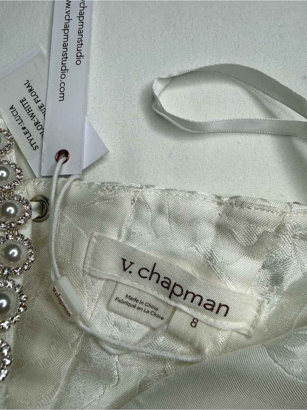 V. Chapman White Strapless Sweetheart Midi Dress with Thigh Slit - Picture 8 of 10